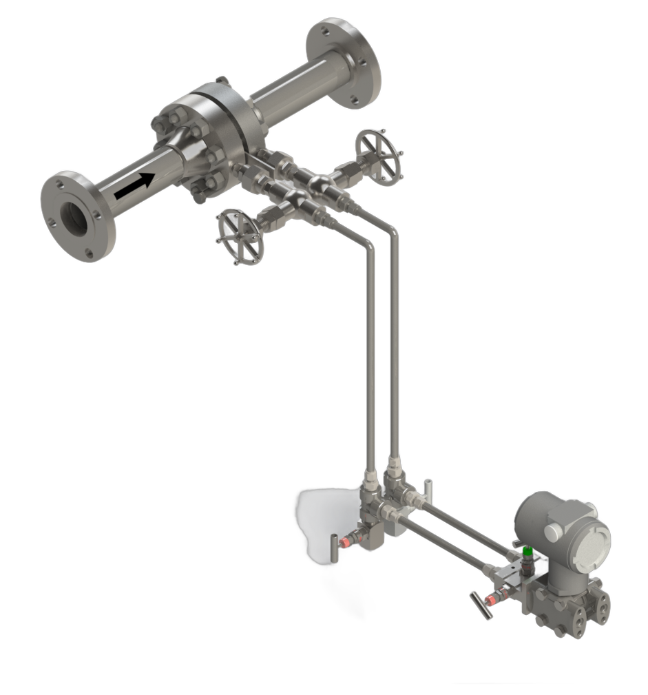 Water flow meter — tubing hook-up assembly