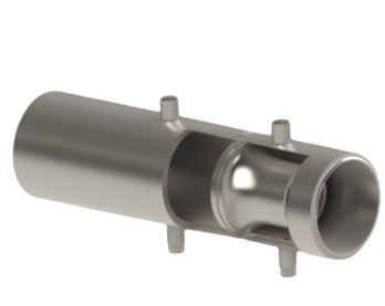 Flow nozzle — side view with pressure taps